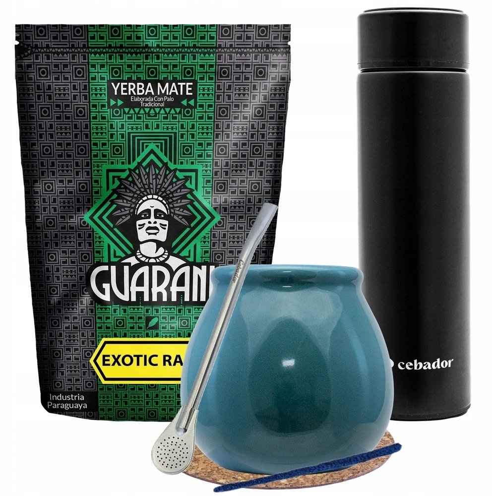 Zestaw Yerba Mate Guarani Exotic Rain Termos Led Tykwa i Bombilla 500g