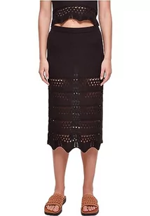 Urban Classics Ladies 3/4 Crochet Knit Skirt damska długa spódnica czarna Basics, Streetwear, czarny, M - Spódnice - miniaturka - grafika 1