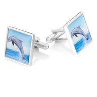 Spinki do mankietów i krawatów - Spinki do mankietów Delfin PS-357H - miniaturka - grafika 1