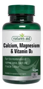 NATURES AID NATURES AID Wapń, Magnez, Wit. D3 90 tabl. 5023652900905 - Suplementy diety - miniaturka - grafika 1