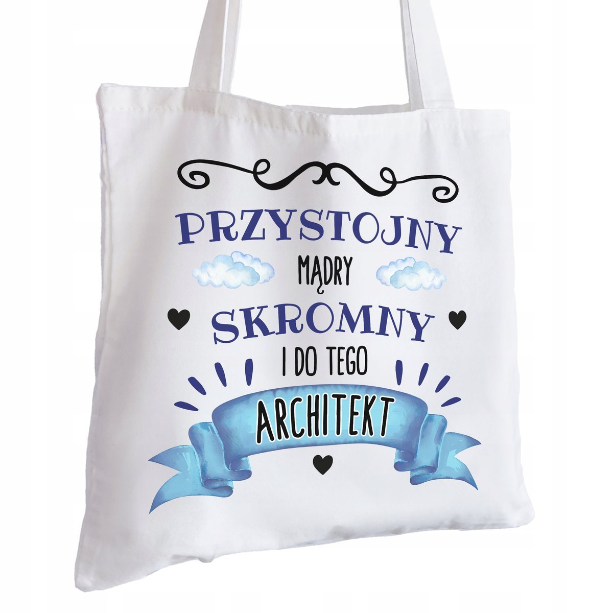 Torba Bawełniana biała dla Architekta Na Prezent ekologiczna Trwały Nadruk