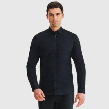 Czarna koszula męska 100% bawełna Slim Fit Pako Lorente roz. M