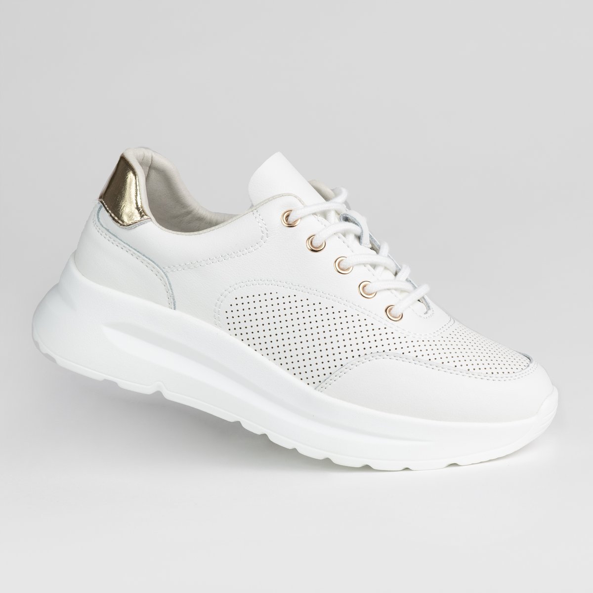 Półbuty damskie skóra naturalna GOODIN GD-XF-187 ażurek biel 41