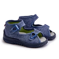 Buty dla dziewczynek - Lemigo Kapcie Sandałki Dziecięce Nel 310-06 Gokids Granatowe niebieskie - miniaturka - grafika 1