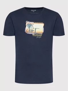 Koszulki męskie - Jones Jack T-Shirt Eddies 12213489 Granatowy Regular Fit - grafika 1