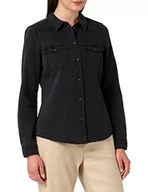 Bluzki damskie - VERO MODA Vmmaria Ls Denim Slim Shirt Mix New Noos bluzka damska, czarny, M - miniaturka - grafika 1