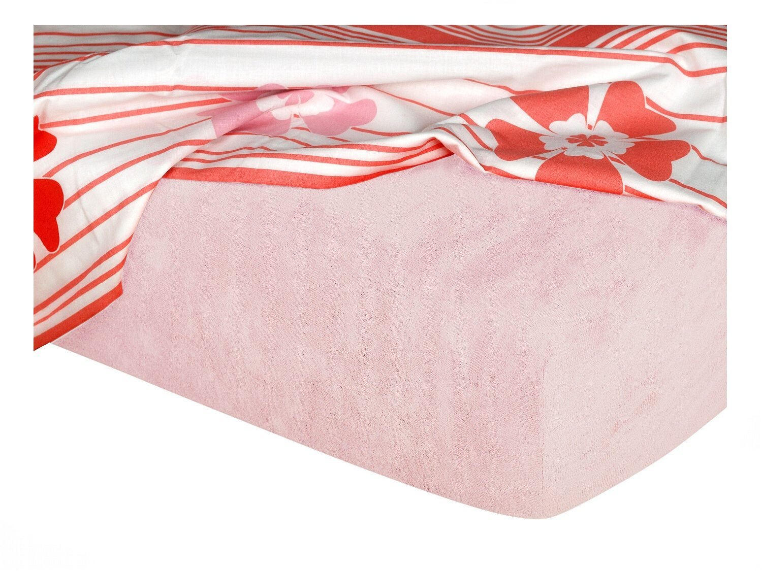 Dadka Prześcieradło frotte pudrowe 60x120x10 cm