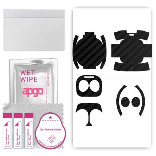 folia naklejka skórka strukturalna na TYŁ+BOKI do Samsung Galaxy Buds 2 - Carbon Czarny - apgo SKINS