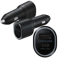 Ładowarki do telefonów - Oryginalna Ładowarka do samochodu Samsung EP-L4020NBEGEU USB + TYPE-C 15W/ 25W Czarna - miniaturka - grafika 1