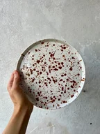 Tace i patery - Talerz porcelanowy nakrapiany brązowy MARE / 21 cm - miniaturka - grafika 1
