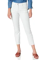 Spodnie damskie - Atelier GARUR Damskie spodnie Zuri, jasnoniebieski/beżowy 62, 46 PL - miniaturka - grafika 1