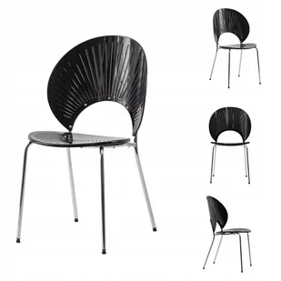 Krzesło nowoczesne CORVARA CZARNE - Krzesła - miniaturka - grafika 1