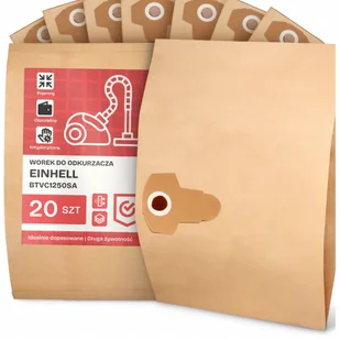 20x Worek do Odkurzacza Einhell BTVC1250SA Papierowy 2-Warstwy Worki 2A - Worki do odkurzaczy - miniaturka - grafika 1