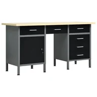 Biurka - vidaXL Biurko  Biurko robocze czarne 160x60x85 cm stal 145347 - miniaturka - grafika 1