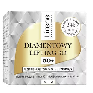 Lirene Diamentowy Lifting 3D przeciwzmarszczkowy krem ujędrniający 50+ 50ml - Kremy do twarzy - miniaturka - grafika 1