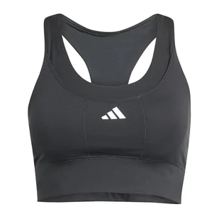 adidas Damski biustonosz do biegania z kieszonką M podtrzymujący L A-B czarny - Biustonosze - miniaturka - grafika 1