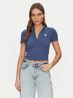 Bluzki damskie - Guess Bluzka V5GP25 KCRS2 Niebieski Slim Fit - miniaturka - grafika 1
