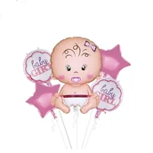 Baby shower i roczek - Zestaw balonów na Baby Shower "Baby Girl" 5el. - miniaturka - grafika 1