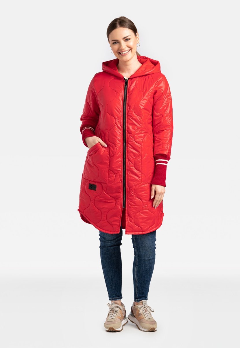 KURTKA DAMSKA PRZEJŚCIOWA Z DZIANINOWYM ŚCIĄGACZEM