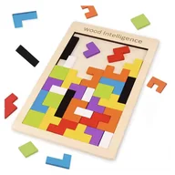 Układanki dla dzieci - TETRIS UKŁADANKA PUZZLE DREWNIANE KLOCKI MONTESSORI GRA ZABAWKA LOGICZNA - miniaturka - grafika 1