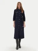 Sukienki - Morgan Sukienka jeansowa 252-RJEANA Granatowy Regular Fit - miniaturka - grafika 1