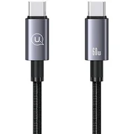 Kable USB - USAMS USB-C do USB-C 60W 0,25m Fast Charging (stalowy) - miniaturka - grafika 1