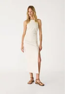 Sukienki - Stradivarius Sukienka midi z dekoltem halter Kamień S - miniaturka - grafika 1