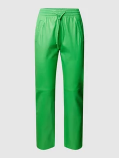 Spodnie damskie - Spodnie skórzane z elastycznym pasem model ‘GIFT’ - grafika 1