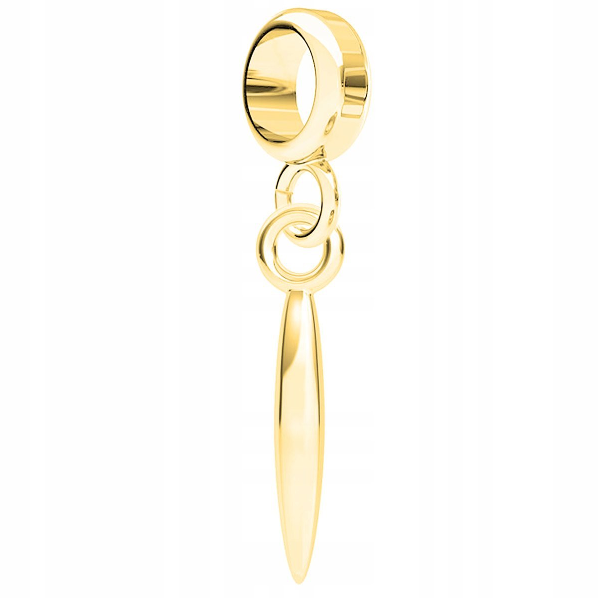 Charms Złoty Wiszący Kolec Piórko Piórko Igła Sopel Szpikulec SREBRO 925