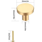 Zawiasy, okucia i inne akcesoria - Uchwyt meblowy - Gałka - Mosiądz - 4 sztuki - 25 x 20 mm - Żółty - miniaturka - grafika 1