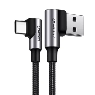 UGREEN kątowy kabel przewód USB - USB Typ C Quick Charge 3.0 QC3.0 3 A 2 m szary (US176 20857) - Kable USB - miniaturka - grafika 7