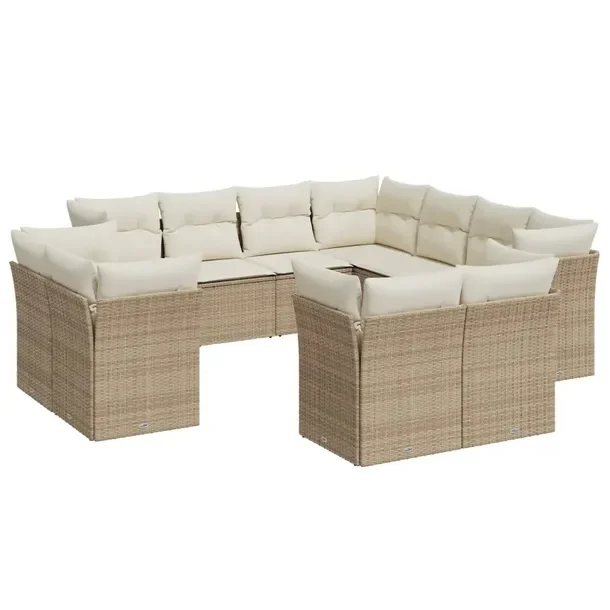 Zestaw mebli ogrodowych modułowych beżowy rattan PE 55 x 62 x 69 cm