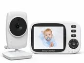 Elektroniczne nianie i monitory oddechu - ELEKTRONICZNA NIANIA KAMERA MONITOR 3,2 NA ŻYWO TRYB NOCNY 2100mAh MIKROFON - miniaturka - grafika 1