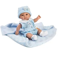 Lalki dla dziewczynek - Lalka hiszpańska bobas chłopczyk w ubranku z kocykiem i smoczkiem 30cm - miniaturka - grafika 1