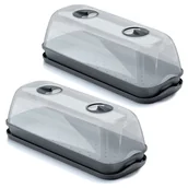 Szklarnie ogrodowe - Rozsadnik Domowy Mini-Szklarnia 51,5x18,5cm Antracyt Kpl. 2 szt. - miniaturka - grafika 1