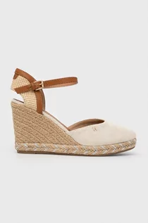 Espadryle damskie - Wrangler espadryle Brava kolor szary na koturnie - grafika 1