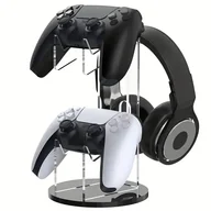 Akcesoria do Nintendo - TEMU 1 szt. Podstawka 2-w-1 do Gamepada i Słuchawek, Uchwyt na Kontroler Konsoli dla PS5/PS4/Serie / One, Trwały Plastikowy Projekt Oszczędzający - miniaturka - grafika 1