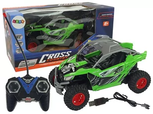 LEANToys Terenowe Auto Cross Country Zdalnie Sterowane Pilot 27 MHz Zielone 9386 - Zabawki zdalnie sterowane - miniaturka - grafika 1