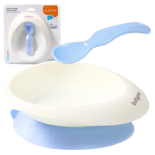 Babyono Plastikowa Miseczka Z Przyssawką I Łyżeczką 230 ml 6m+ - Miseczki i talerzyki dla dzieci - miniaturka - grafika 1