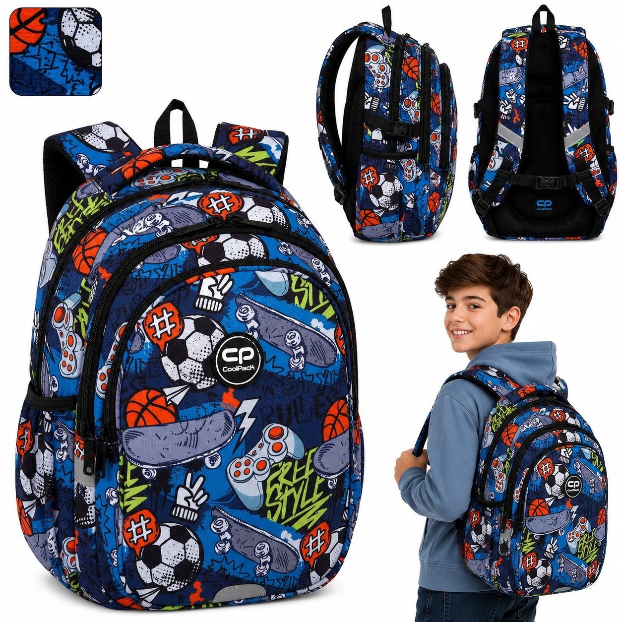 Plecak Szkolny Piłka Skate Dla Chłopca 21L Młodzieżowy Klasa 1-3 Coolpack