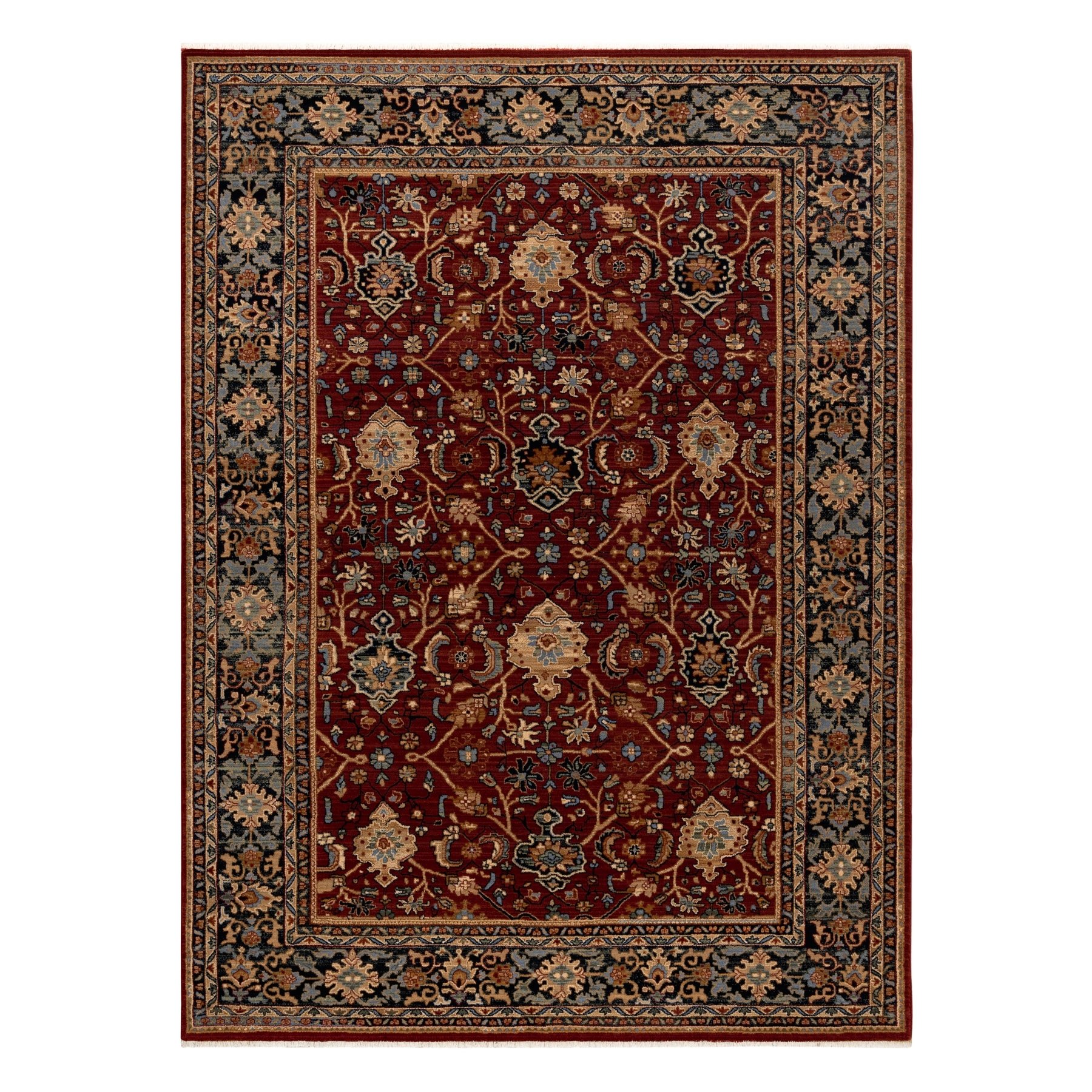 Dywan KESHAN Frędzle, orientalny klasyczny 7522/53588 beż / bordo / granat beżowy 200x290 cm