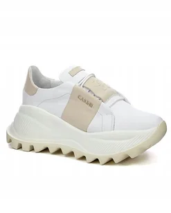 Białe sneakersy damskie Carinii B8980-S49 półbuty skóra modne r.38 - Półbuty damskie - miniaturka - grafika 1
