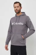 Bluzy męskie - Columbia bluza męska kolor szary z kapturem z nadrukiem - miniaturka - grafika 1