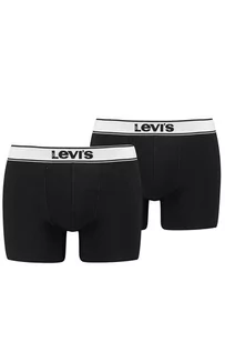Majtki męskie - Levis 2-pack bawełnianych bokserek męskich 100001150, Kolor czarny melanż, Rozmiar S, Levis - grafika 1