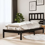 Łóżka - Lumarko Rama łóżka, czarna, lite drewno sosnowe, 90x200 cm - miniaturka - grafika 1
