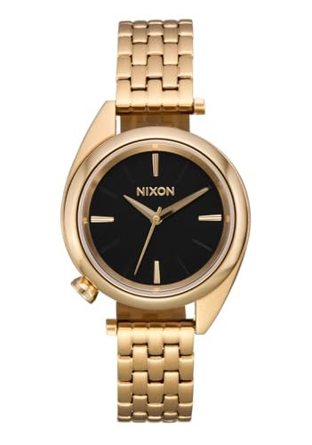 Nixon Eddy damski analogowy zegarek na rękę, 38 x 29 mm, pasek ze stali nierdzewnej, wodoodporny do 10 barów, złoty i czarny A1459-510-00