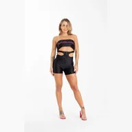 Kombinezony - Kombinezon damski LABELLAMAFIA JUMPSUIT CHERRY BOMB BLACK - miniaturka - grafika 1
