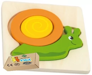 Drewniane Puzzle ŚLIMAK Zabawki edukacyjne rozwojowe Dla Niemowląt dzieci Viga zabawka montessori - Zabawki sensoryczne - miniaturka - grafika 1
