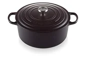 Naczynia żaroodporne - Le Creuset SIG 21177300000430 okrągła gęsiarka o średnicy 30 cm, kolor czarny 21177300000430 - miniaturka - grafika 1