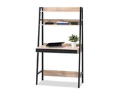 Biurka - Wąskie Wysokie Biurko-Regał Na Stelażu Berg Czarne-Dąb Sonoma - miniaturka - grafika 1